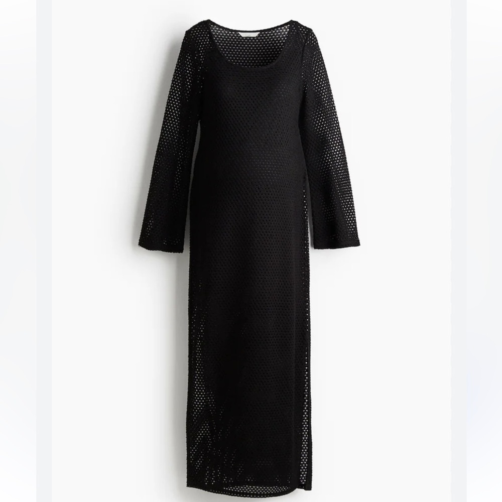 H&M Mama Maternity Dress Sheer Holes Women's Size Small Black